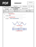 Waves, Sound and Light: Worksheet