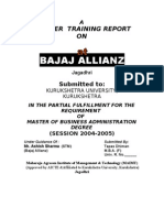 Summer Training Report on Bajaj Allianz Life Insurance