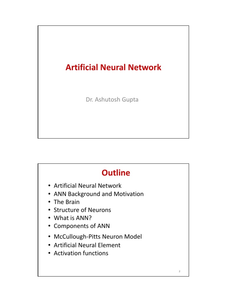 Components of Artificial Neural Networks | PDF | Dendrite | Neuron