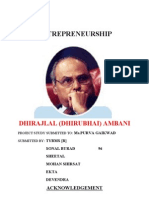 Entrepreneurship: Dhirajlal (Dhirubhai) Ambani