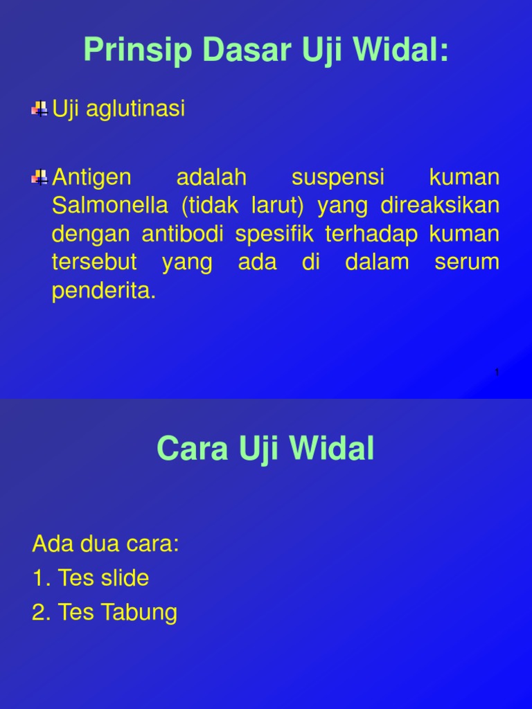 Prinsip dan Cara Uji Widal | PDF