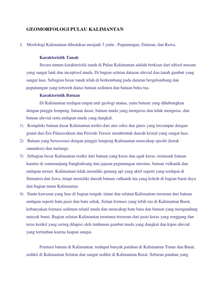 Geomorfologi Pulau Kalimantan 1