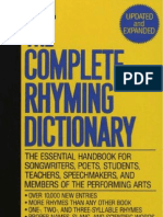The Complete Rhyming Dictionary Includes Cover