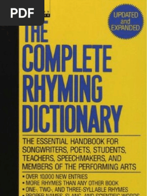 The Complete Rhyming Dictionary Includes Cover Metre Poetry