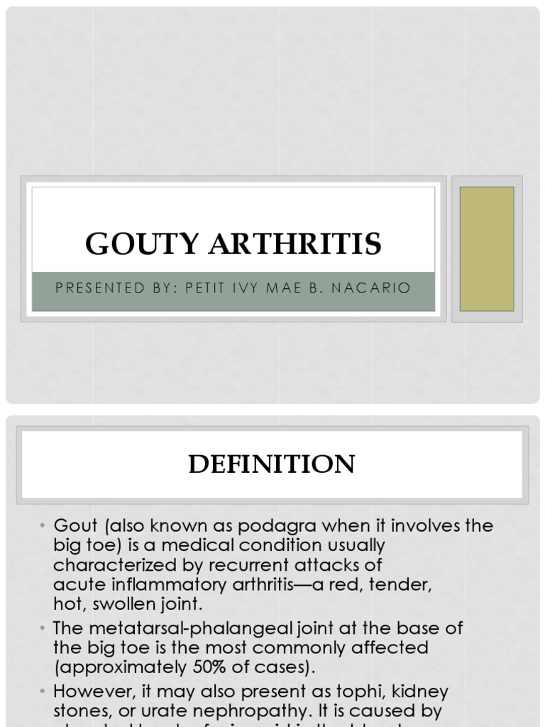 Gouty Arthritis Gout Clinical Medicine