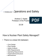 Reactor Operations and Safety: Andrew C. Kadak Professor of The Practice 22.39