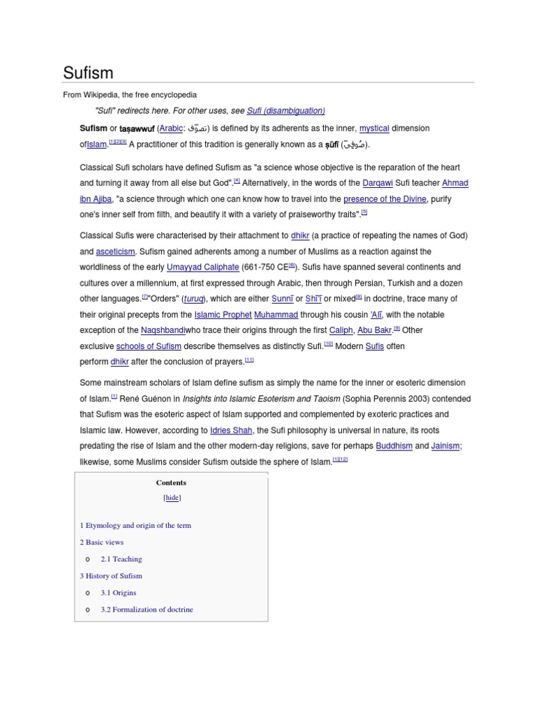 Sufism intelligence overview