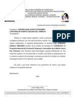 Carta A La CAPITANÍA DE PUERTO CAICARA DEL ORINOCO Proyecto