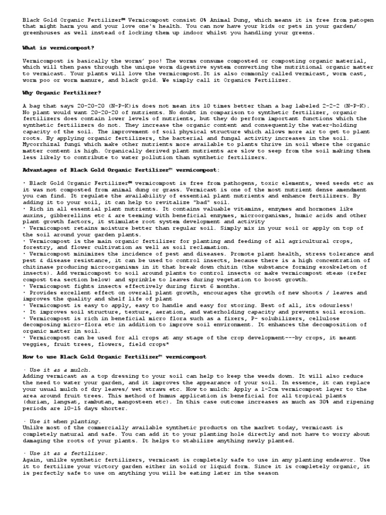 Vermicompost | PDF | Compost | Soil