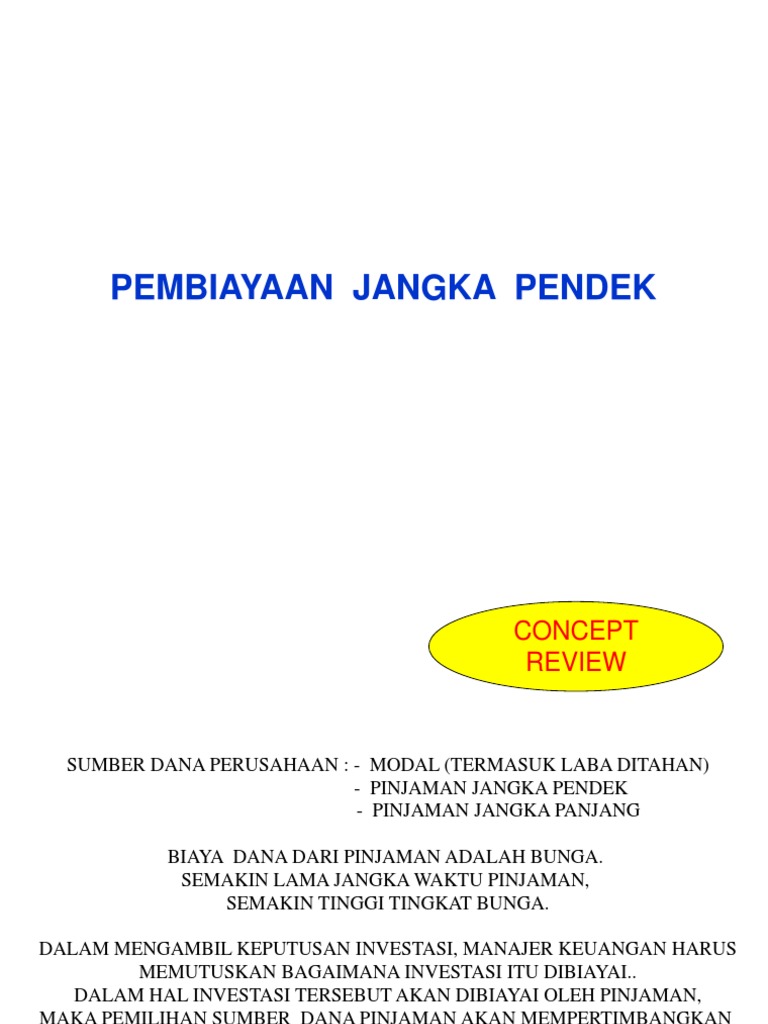 Pembiayaan Jangka Pendek Pdf