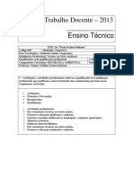 Plano Trabalho Docente Segurança Ambiental