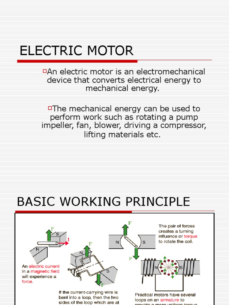 Electric Motor Types and Principles | PDF | Electric Motor ...