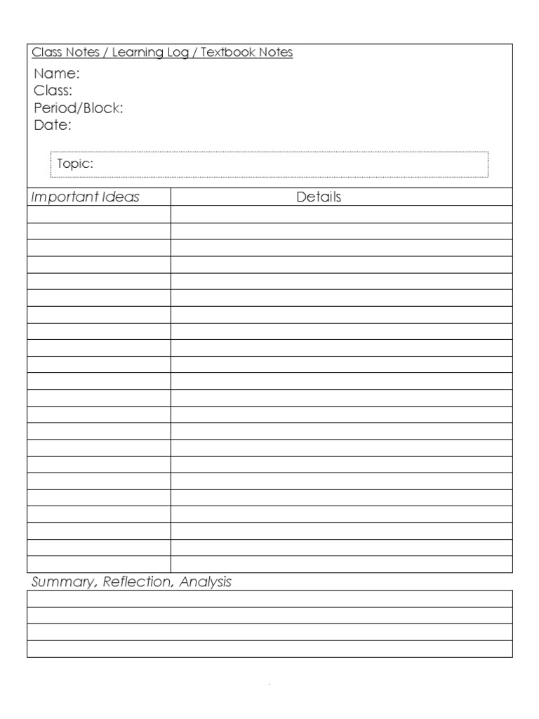 Cornell Notes | PDF
