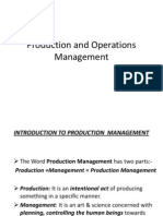Introduction To Production and Operations Management