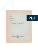 La Vie Comme Idéal, Par J. Krishnamurti