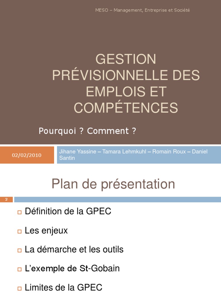 Enjeux de la GPEC en entreprise | PDF | Ressources humaines ...