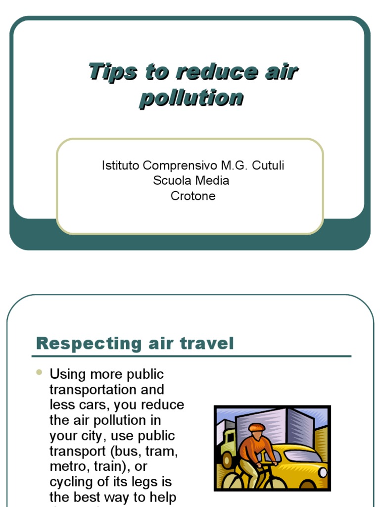 Tips To Reduce Air Pollution | PDF