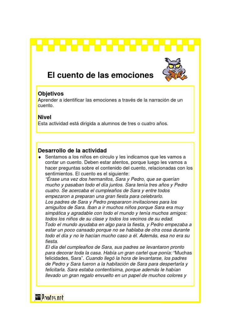 El Cuento de Las Emociones PDF | PDF | Cumpleaños | Ocio