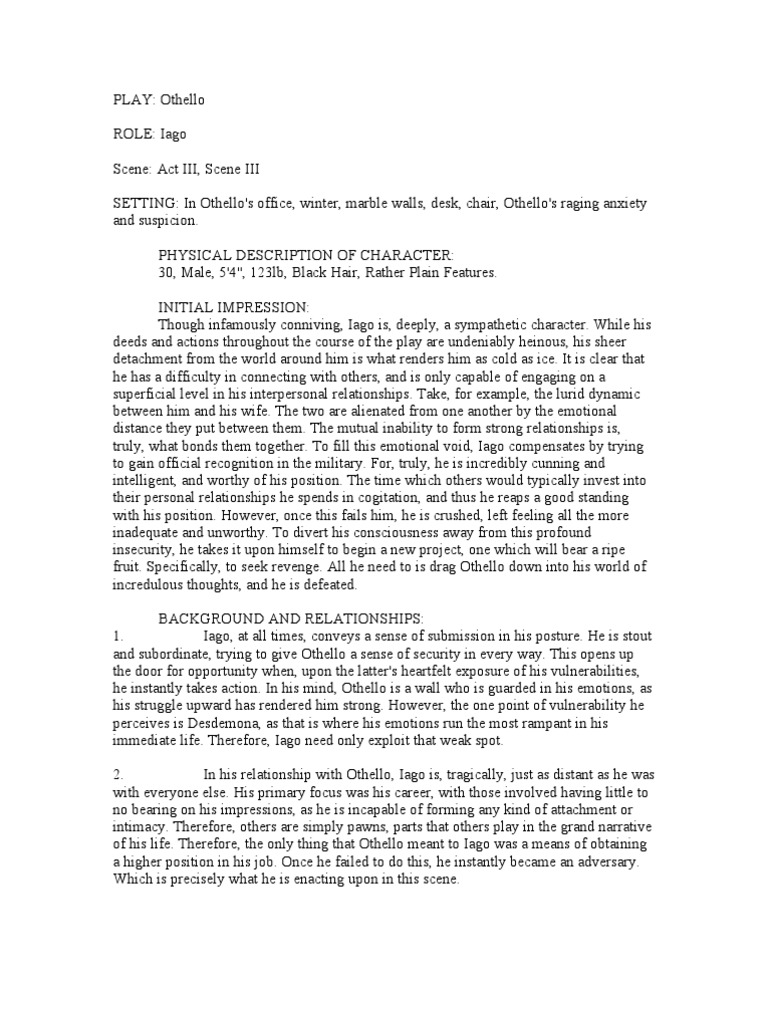 Iago essay othello image