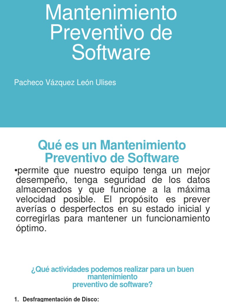 Mantenimiento Preventivo de Software | PDF | Archivo de computadora ...