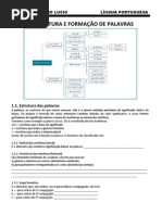 FICHA 1 - ESTRUTURA E FORMAÇÃO DAS PALAVRAS - ALUNO