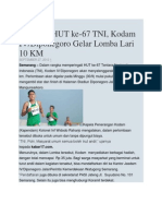 10 K Peringati HUT Ke-67 TNI, Kodam IV/Diponegoro Gelar Lomba Lari 10 KM