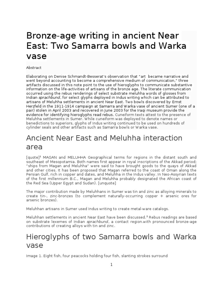 Bronze Age Writing in Ancient Near East PDF Brass Chemical Substances