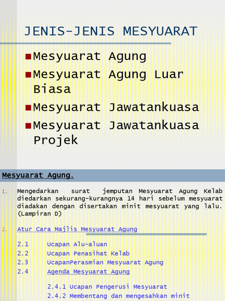 Jenis-Jenis Mesyuarat