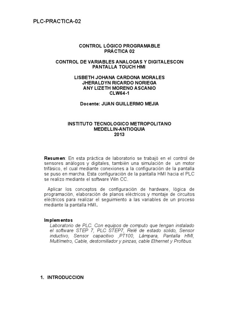 Practica 2 Plc Pdf Controlador Lógico Programable Relé