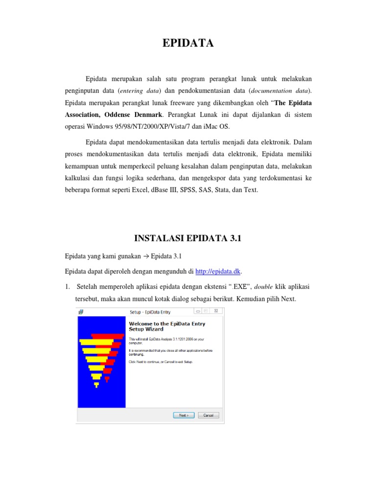 Panduan Instalasi dan Penggunaan Epidata | PDF