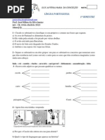 AVALIAÇÃO DE LÍNGUA PORTUGUESA 6º ANO - 1º BIMESTRE (18-04-2013)
