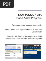 Download Excel Macros  VBA Fixed Asset Program by Rupert Parsons SN137896407 doc pdf