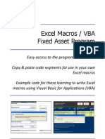 Excel Macros / VBA (Fixed Asset Program)