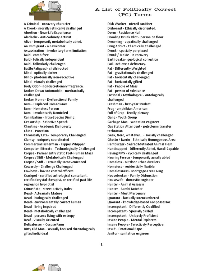 Politically Correct Language Examples | PDF | Homelessness | Human