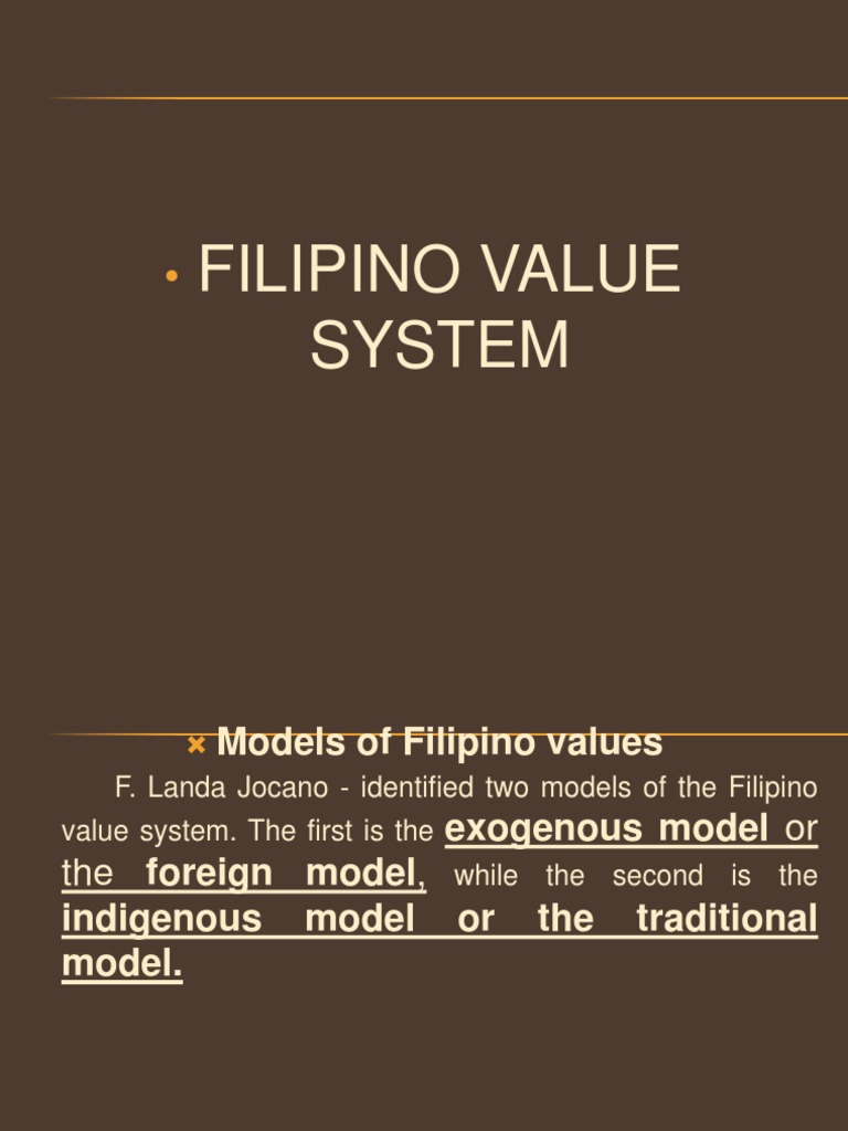Filipino Value System Value Ethics Psychological Concepts
