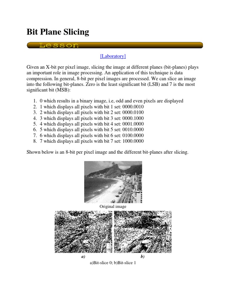 Bit Plane Slicing | PDF
