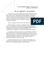 ESTUDO SOBRE PASSES - Disposição Do Passista e Do Paciente