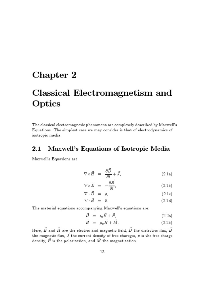 Classical Electromagnetism and Optics | PDF | Dispersion (Optics) | Waves