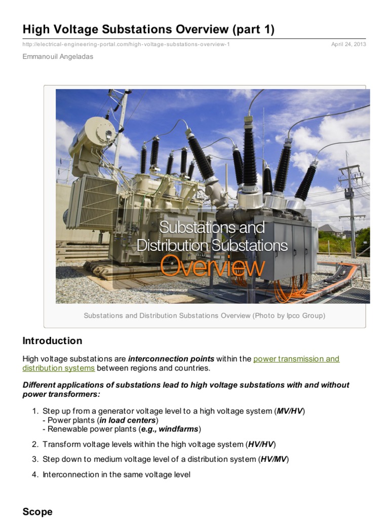 High Voltage Substations Overview Part 1 | PDF | Electrical Substation ...