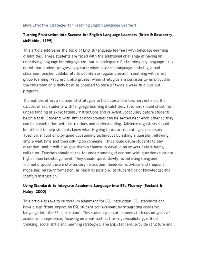 More Effective Strategies For Teaching English Language Learners PDF