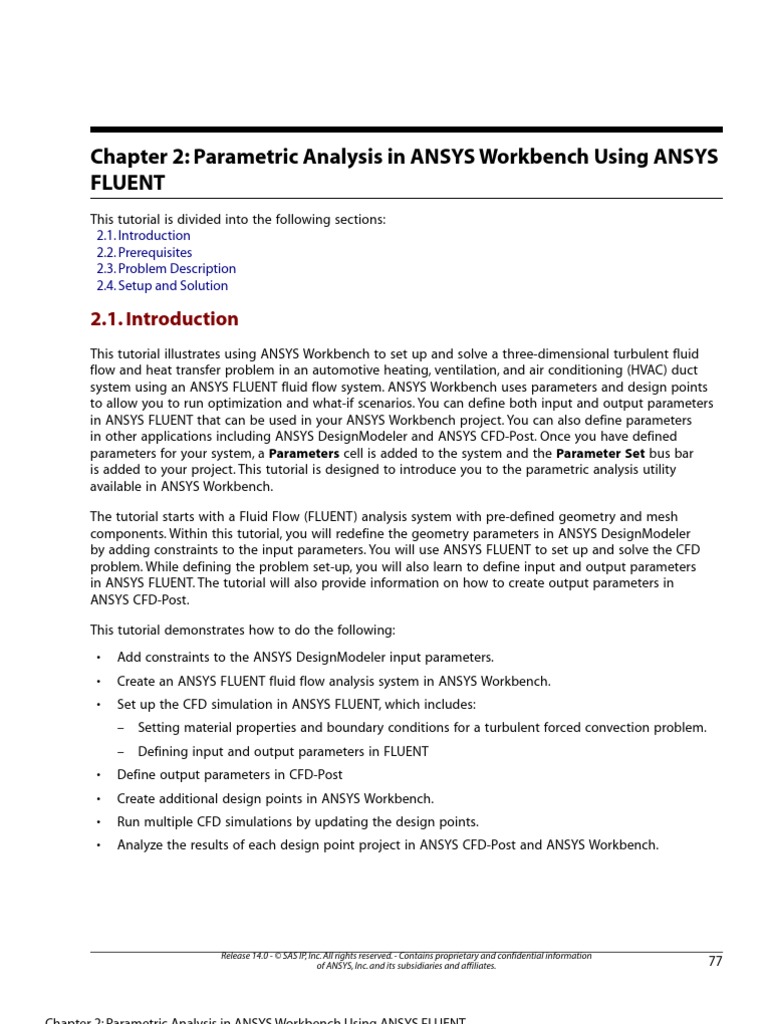 Chapter 2 Parametric Analysis in ANSYS Workbench Using ANSYS FLUENT | PDF