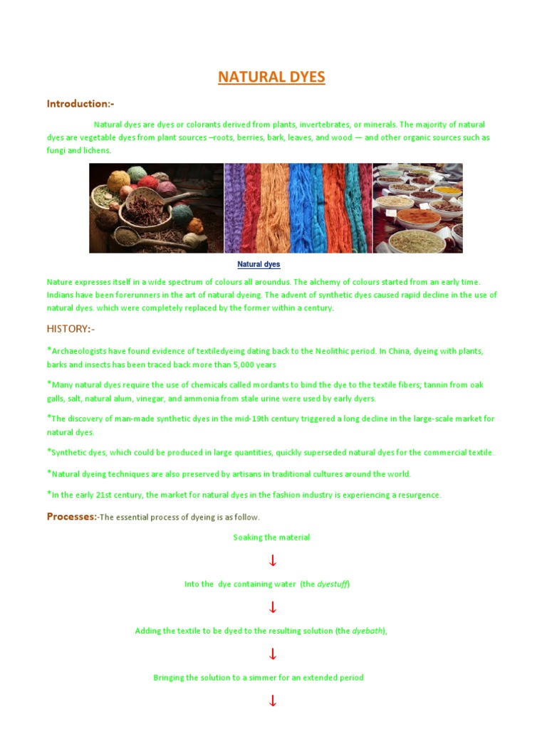 Natural Dyes | PDF | Dye | Dyeing