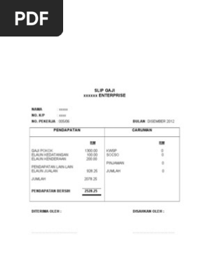 Contoh Slip Gaji Pdf