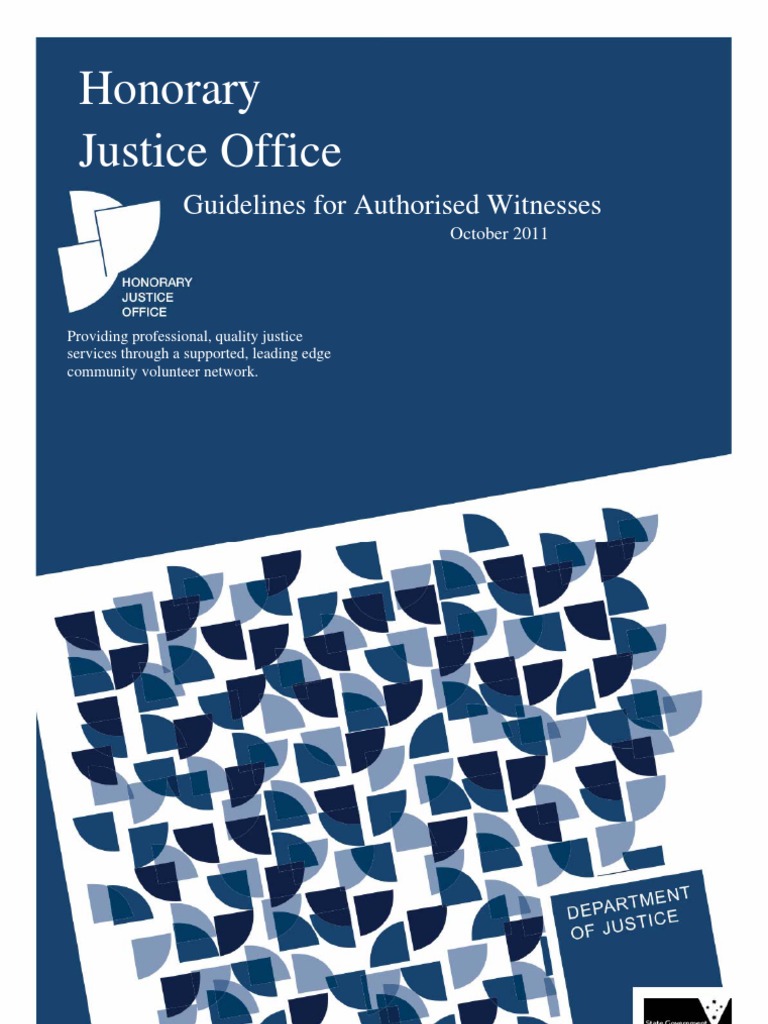 Guidelines For Authorised Witnesses October 2011 PDF Oath Of Office