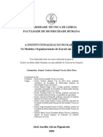 A INSTITUCIONALIZAÇÃO DO KARATÉ-Os Modelos Organizacionais do Karaté em Portugal