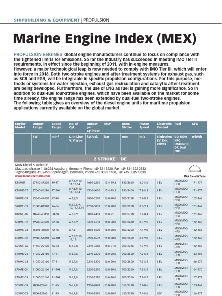 Marine Engine Index (MEX) | PDF | Marine Propulsion | Engines