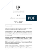 PROGRAMA 2013: Análisis de La Realidad Argentina