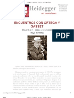 Heidegger en Castellano - Encuentros Con Ortega y Gasset