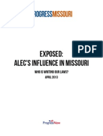 Download Exposed ALECs Influence in Missouri 2013 Report by Progress Missouri SN137923931 doc pdf