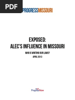 Download Exposed ALECs Influence in Missouri 2013 Report by Progress Missouri SN137923931 doc pdf